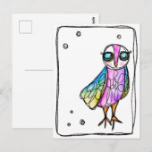 Eule Postkarte (Vorne/Hinten)