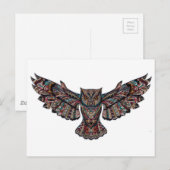 Eule Postkarte (Vorne/Hinten)