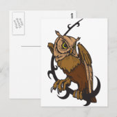 Eule Postkarte (Vorne/Hinten)