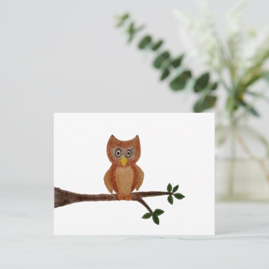 Eule Postkarte (Stehend Vorderseite)