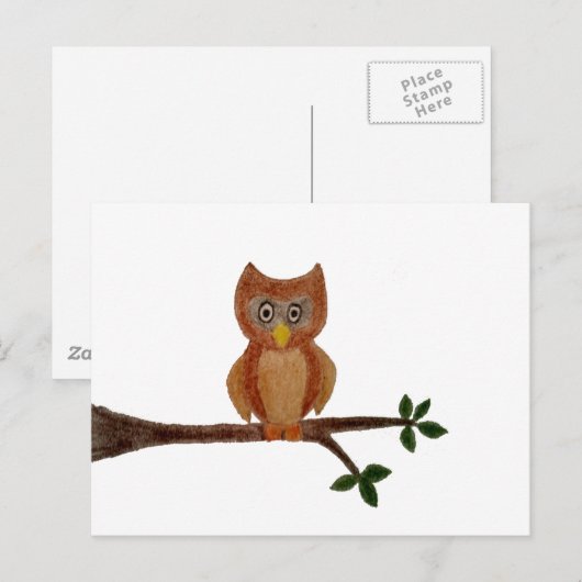 Eule Postkarte (Vorne/Hinten)