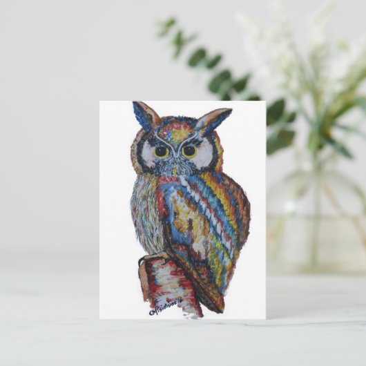 Eule Postkarte (Stehend Vorderseite)
