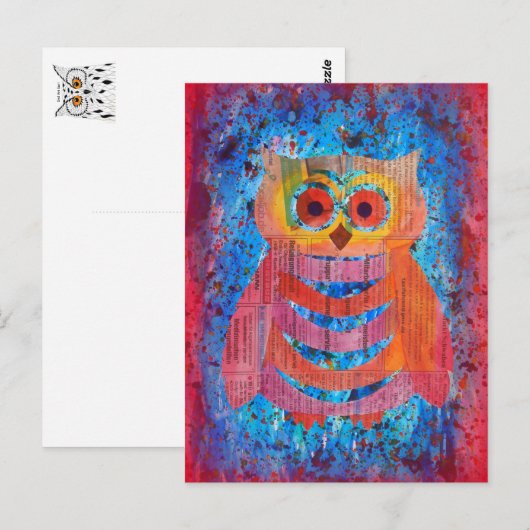 Eule Postkarte (Vorne/Hinten)