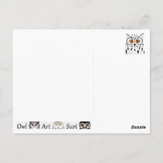 Eule Postkarte (Rückseite)