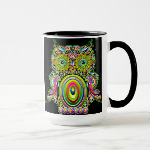 Eule psychedelische Popart Tasse