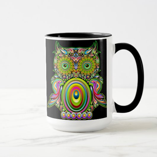 Eule psychedelische Popart Tasse (Rechts)