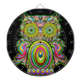 Eule psychedelischer Popart Dartboard Dartscheibe (vorne)