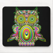 Eule psychedelisches Popart Mousepad (Vorne)