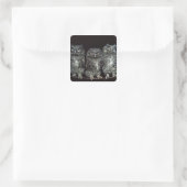 Eule Quadratischer Aufkleber (Tasche)