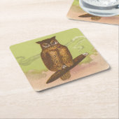 Eule Rechteckiger Pappuntersetzer (angewinkelt)