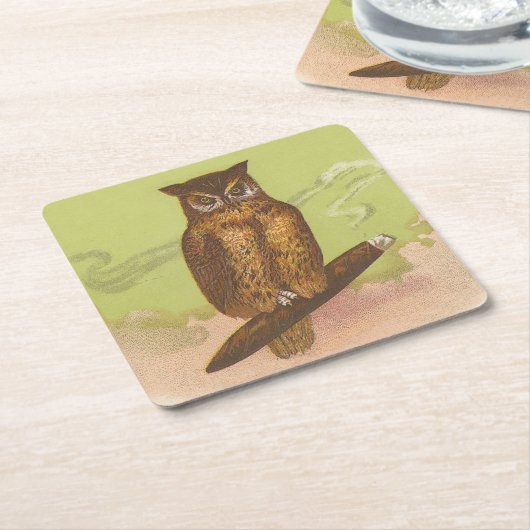 Eule Rechteckiger Pappuntersetzer (angewinkelt)