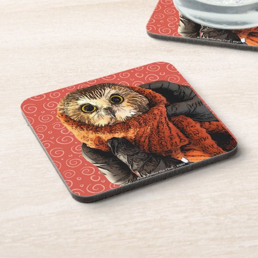 Eule, Rockefeller, Getränkeuntersetzer (Linke Seite)