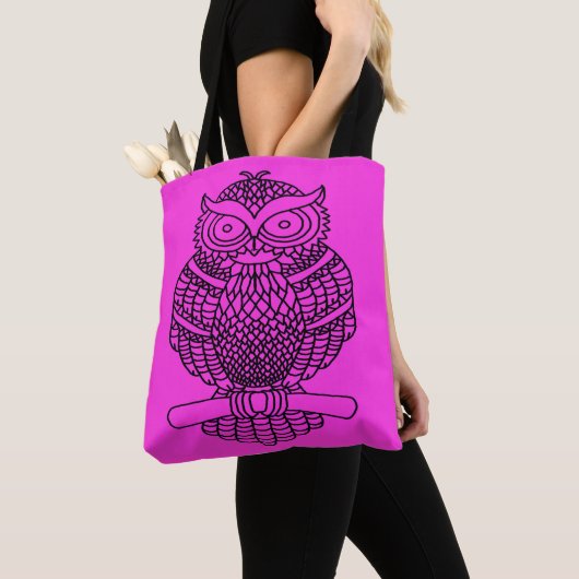 Eule (rosa) - Tasche (Von Nahem)