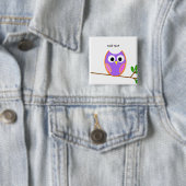 Eule: Rosa und Lila Eule Button (Beispiel)