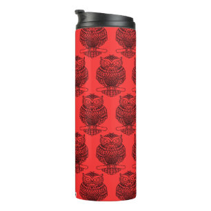 Eule (rot) - Thermobecher Thermosbecher