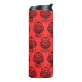 Eule (rot) - Wärmespeicher Thermosbecher (Nach links gedreht)
