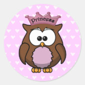 Eule Runder Aufkleber (Vorderseite)