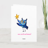 Eule ` s Weihnachtsblau Feiertagskarte (Rückseite)