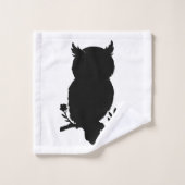 Eule - Scherenschnitt Badhandtuch Set (Waschlappen)