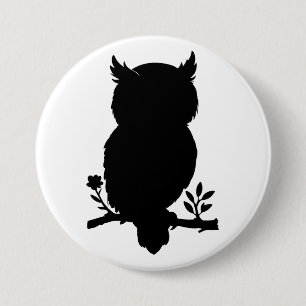 Eule - Scherenschnitt Button