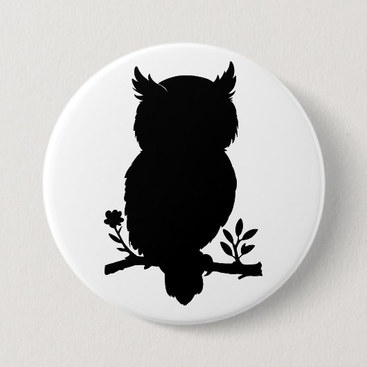 Eule - Scherenschnitt Button (Vorderseite)