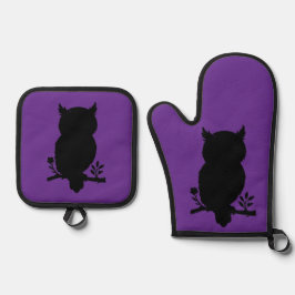 Eule - Scherenschnitt Ofenhandschuh & Topflappen-Set