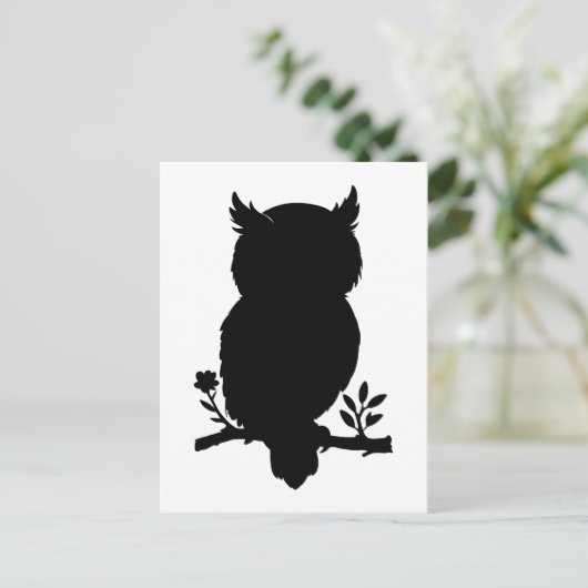 Eule - Scherenschnitt Postkarte (Stehend Vorderseite)