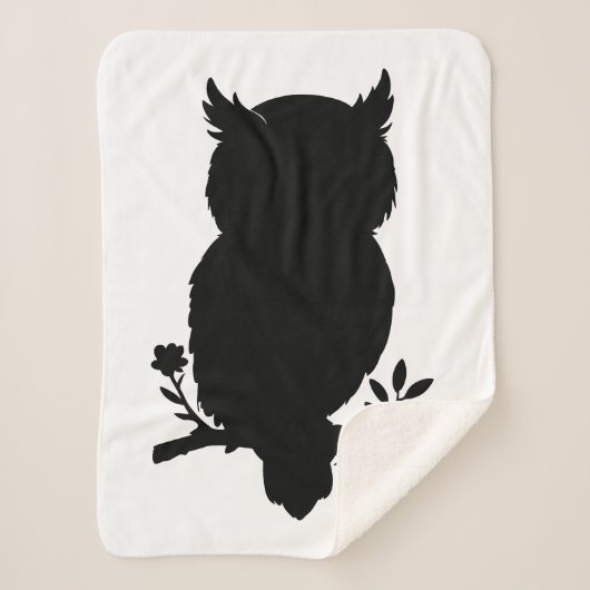 Eule - Scherenschnitt Sherpadecke (Vorderseite)