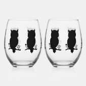 Eule - Scherenschnitt Weinglas Ohne Stiel (Rechts)