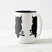 Eule - Scherenschnitt Zweifarbige Tasse (VorderseiteRechts)