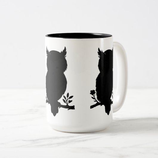 Eule - Scherenschnitt Zweifarbige Tasse (VorderseiteRechts)