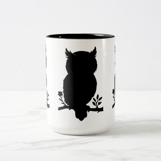 Eule - Scherenschnitt Zweifarbige Tasse (Mittel)