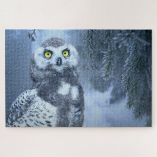 Eule Schnee Schnee Eule Vogel Winter Wald Puzzle