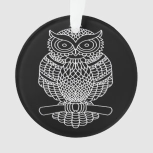 Eule (schwarz) - Acryl-Ornament Ornament