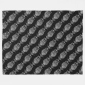 Eule (schwarz) - Fließdecke Fleecedecke (Vorderseite (Horizontal))