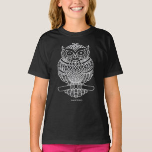Eule (schwarz) - Mädchen Basic T-Shirt