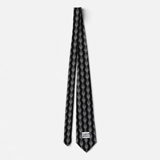 Eule (schwarz) - Neck Tie Krawatte (Rückseite)