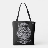 Eule (schwarz) - Tote Tasche (Rückseite)