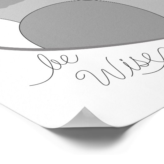 Eule - sei weise poster (Ecke)