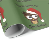 Eule sei zu Weihnachten Zuhause! Geschenkpapier (Rolleneckpunkt)