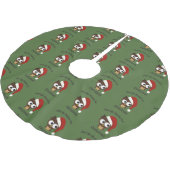 Eule sei zu Weihnachten Zuhause! Polyester Weihnachtsbaumdecke (Schrägansicht)