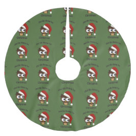 Eule sei zu Weihnachten Zuhause! Polyester Weihnachtsbaumdecke