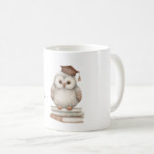 Eule Sein Weise Bücher Kaffeetasse (VorderseiteRechts)