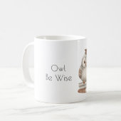 Eule Sein Weise Bücher Kaffeetasse (Vorderseite Links)
