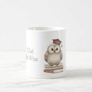 Eule Sein Weise Bücher Kaffeetasse