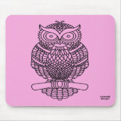 Eule (Single pink) - Mauspad (Vorne)