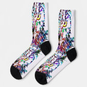 Eule Socken | Farbige Eule-Socken (Linkes Detail)