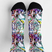 Eule Socken | Farbige Eule-Socken (Oben)