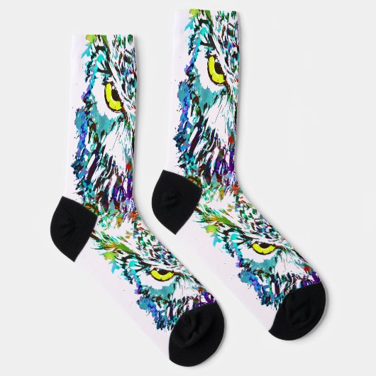 Eule Socken | Farbige Eule-Socken (Rechts)