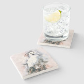 Eule Steinuntersetzer (Seitenansicht)